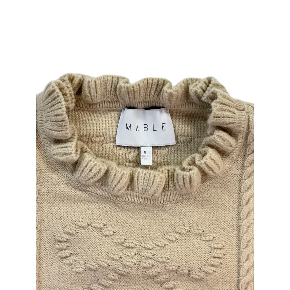 MABLE Autumn Bow Cable Knit Ruffle Matching Set - Picture 11 of 12